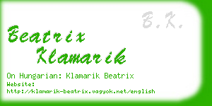 beatrix klamarik business card